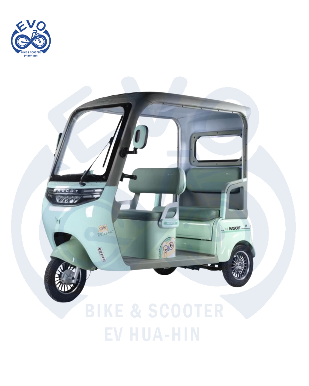 Electric Three-Wheeled Scooter with Roof 1200W (Premium Cabin Model)
