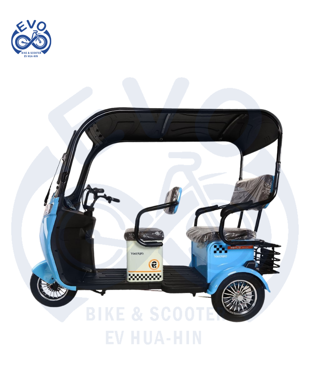 Electric Three-Wheeled Scooter with Roof 1000W - Image 2